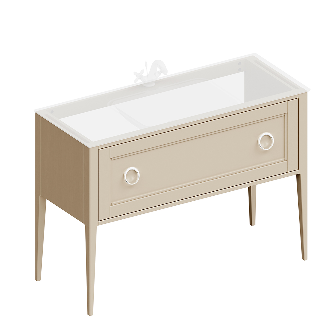 Тумба PLAZA Classic напольная с ящиком 120, капучино матовая