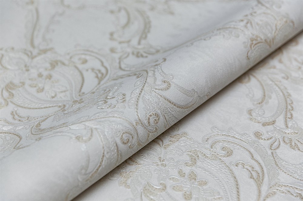 Обои виниловые на флизелиновой основе Ориент мотив, серый светлый