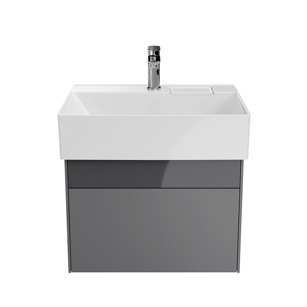 KERAMA MARAZZI LOG.60.2/ST Тумба LOGICA подвесная 2 ящика 60 см, стальной серый