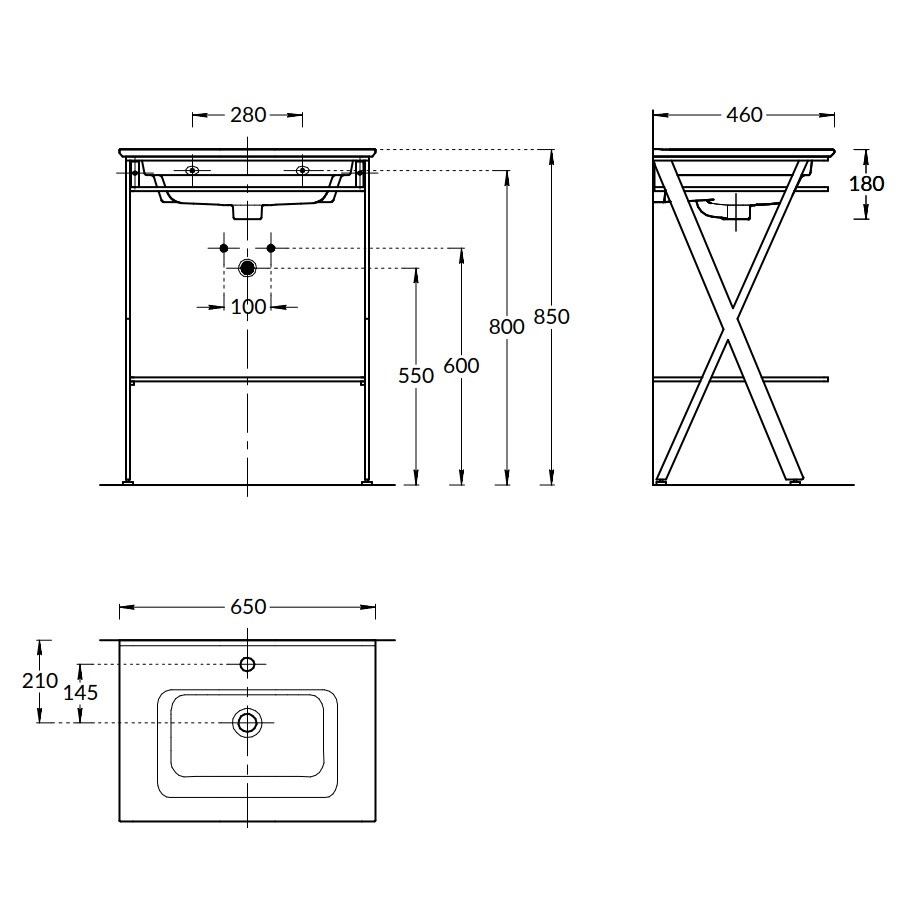 Металлическая структура PIANO Next напольная 65, черная матовая