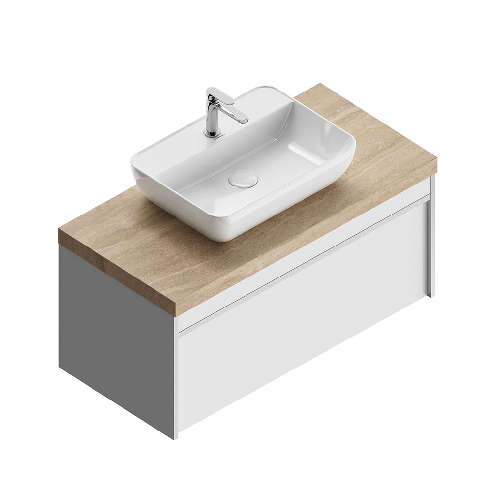 Раковина PLAZA накладная 55, белая глянцевая