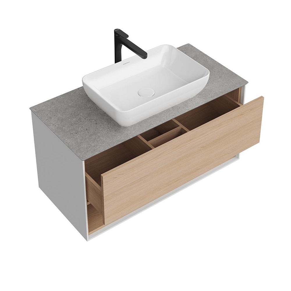 KERAMA MARAZZI PLB.M.100.1/OAK.V Тумба PLAZA Modern подвесная 100 дуб виченца 1 ящик + полка