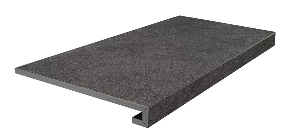 Ступень клееная фронтальная Портленд антрацит матовый обрезной 33x80x0,9