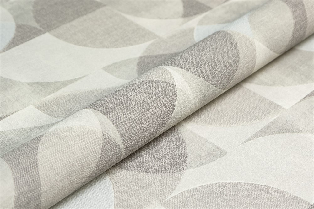 KERAMA MARAZZI KM8509 Обои виниловые Шафран мотив,серый, круги 1,06х10 (1, Т A) прямая стыковка