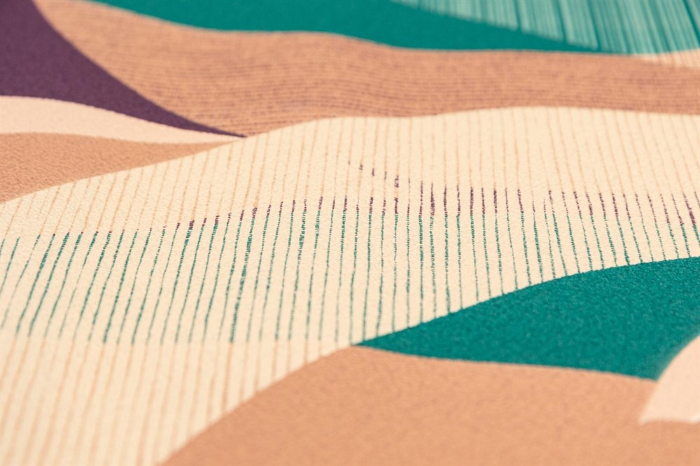 KERAMA MARAZZI KM8506 Обои виниловые Шафран мотив,разноцветный бежевый, листья 1,06х10 (1, Т A) прямая стыковка