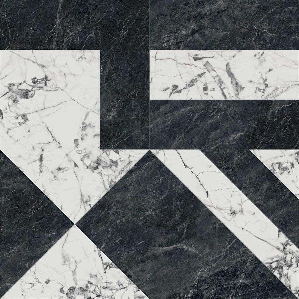 KERAMA MARAZZI SG013302R Бьянко Неро белый чёрный лаппатированный 119,5x119,5x11