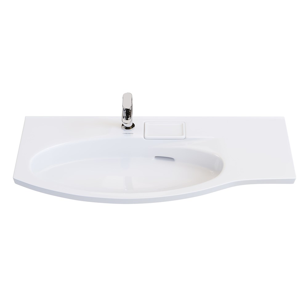 KERAMA MARAZZI RV.wb.100Lh Раковина RIVA мебельная левая с крепежом 100, белая глянцевая
