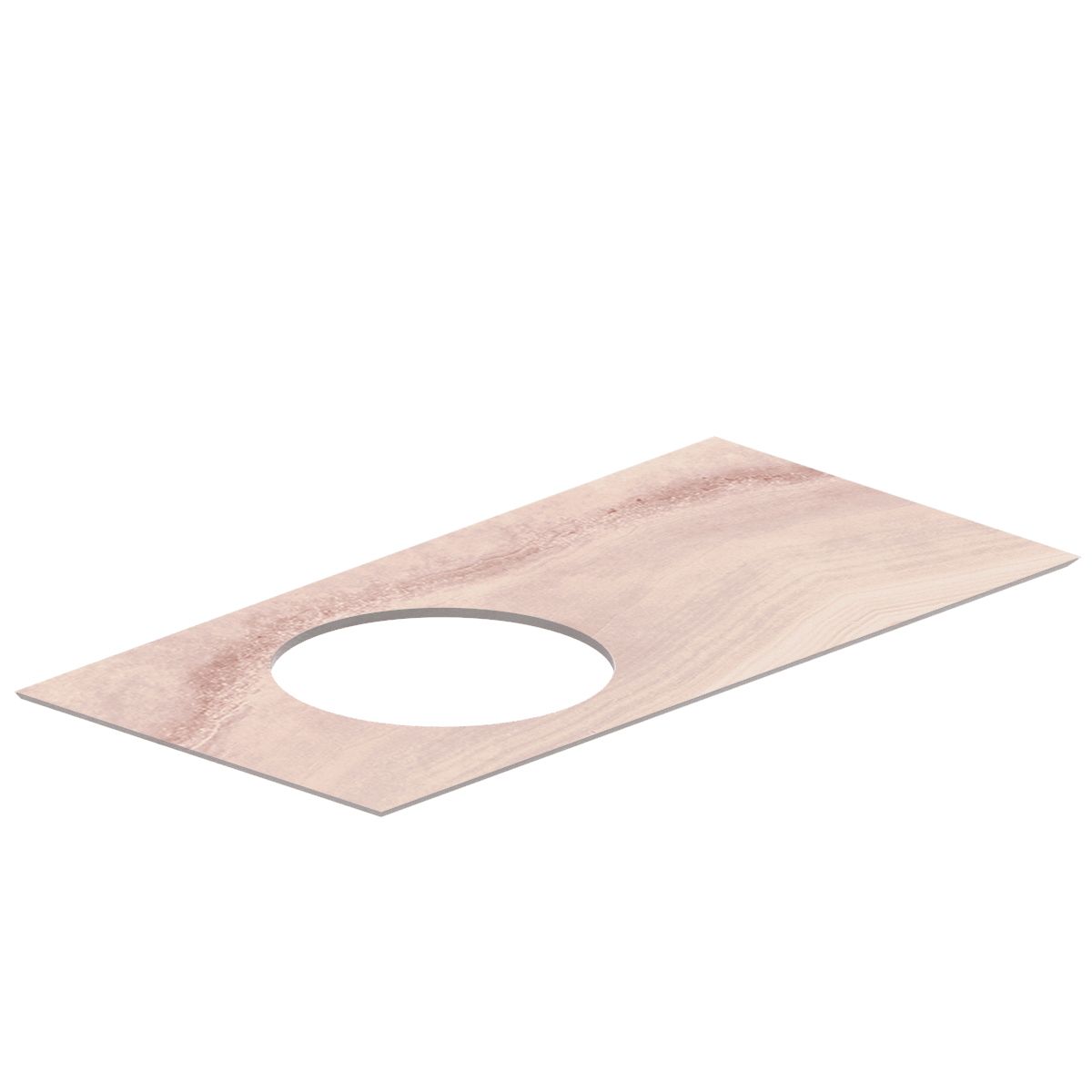 Столешница из керамогранита для раковин, встраиваемых сверху, Ониче 97 см, розовый лаппатированный