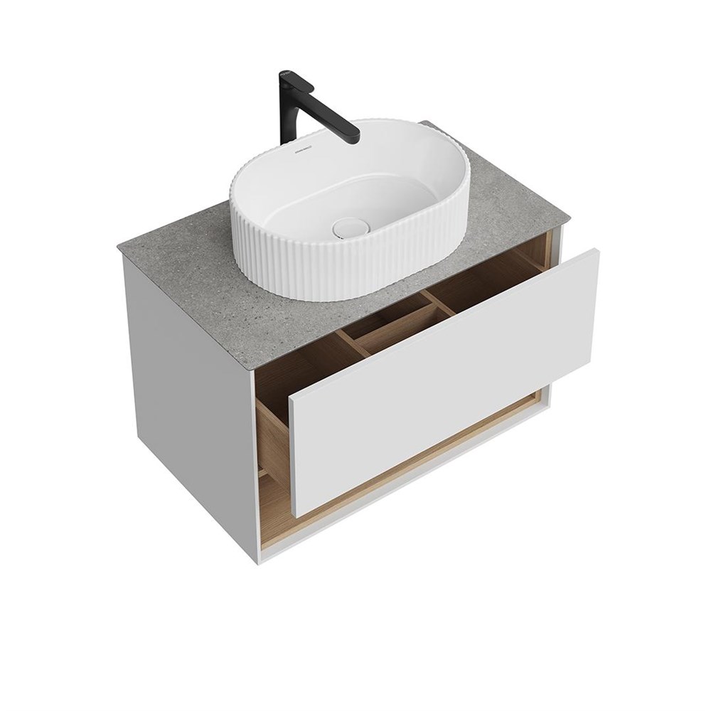 KERAMA MARAZZI PLB.M.80.1/WHT.V Тумба PLAZA Modern подвесная 80, 1 ящик + полка, белая глянцевая