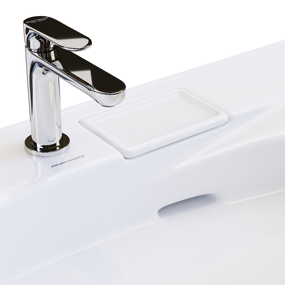 KERAMA MARAZZI RV.wb.100Lh Раковина RIVA мебельная левая с крепежом 100, белая глянцевая