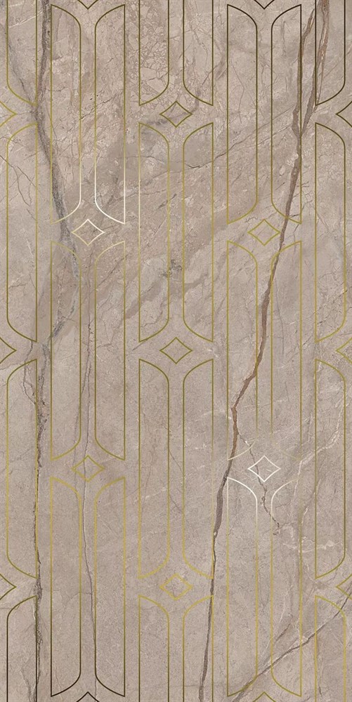 Декор Ифран бежевый светлый глянцевый обрезной 60x119,5x0,9