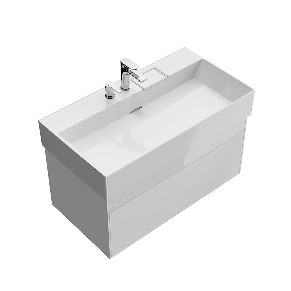 KERAMA MARAZZI LOG.90.2/WHT Тумба LOGICA подвесная 2 ящика 90 см, белоснежный