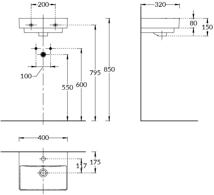 KERAMA MARAZZI PROR.wb.40 Раковина PRO мебельная\подвесная 40, белая глянцевая