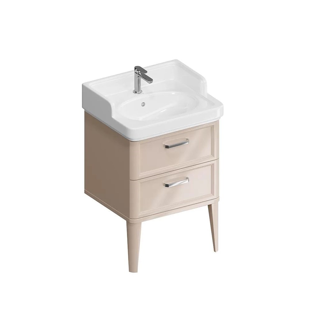 KERAMA MARAZZI PO.M.60.2/CAM Тумба POMPEI напольная с 2 ящиками 60, камео бежевый глянцевый