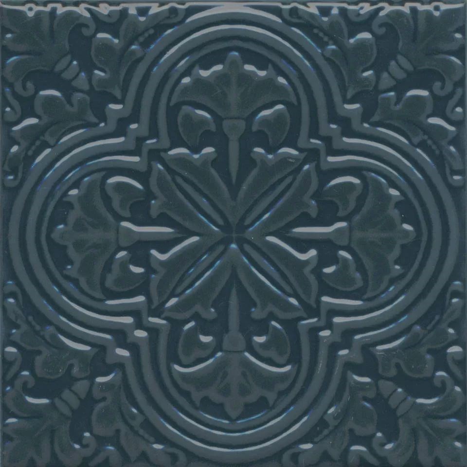 KERAMA MARAZZI KMD3STA004BN Декор Фес бирюзовый тёмный глянцевый 15x15x0,77
