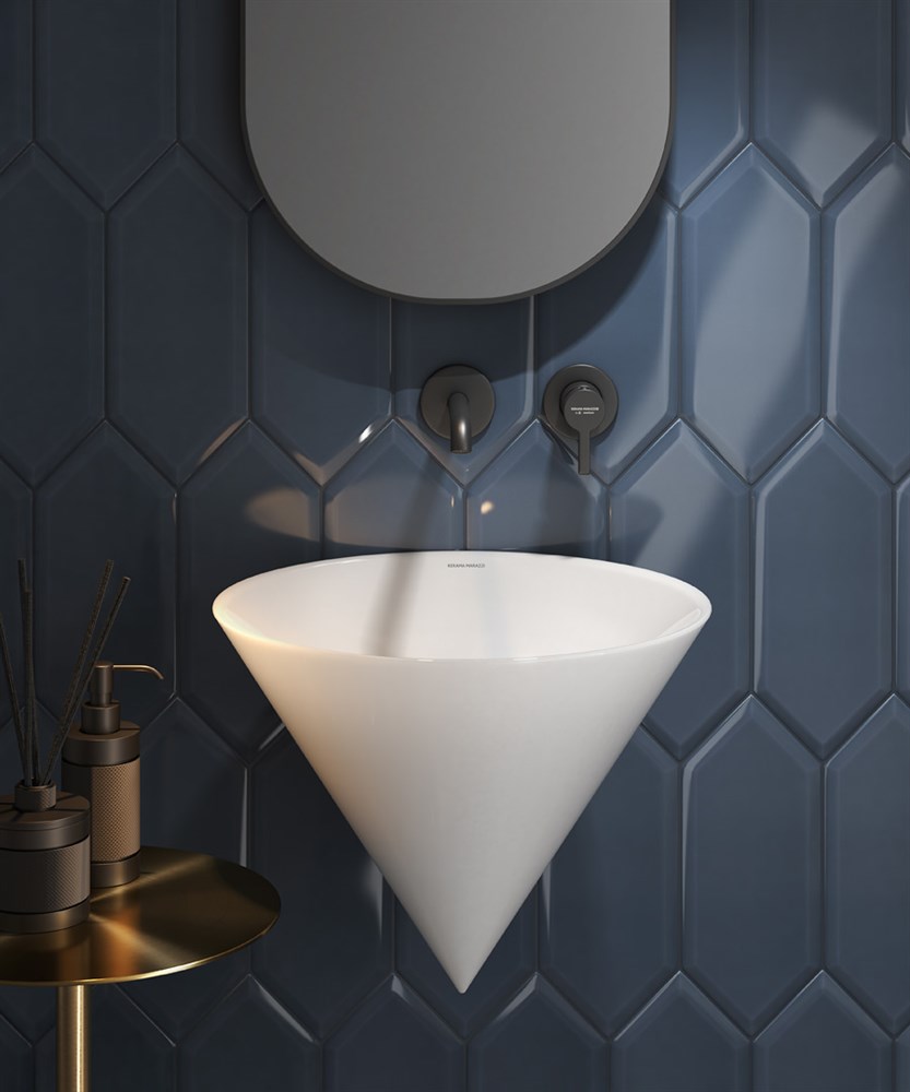 Раковина CONO подвесная 44, белая глянцевая