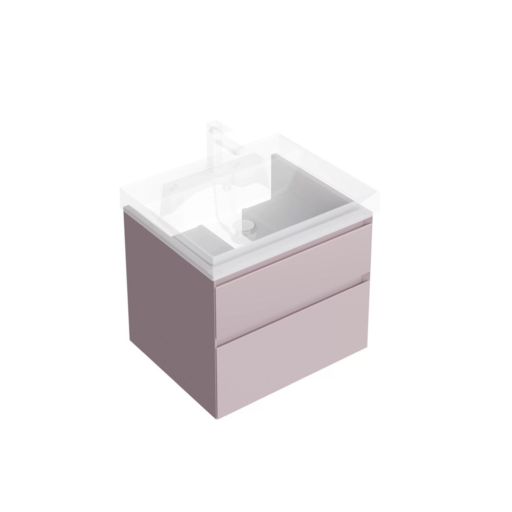 KERAMA MARAZZI CUB.60.2/MAL Тумба CUBO подвесная с ящиками 60, мальва матовая