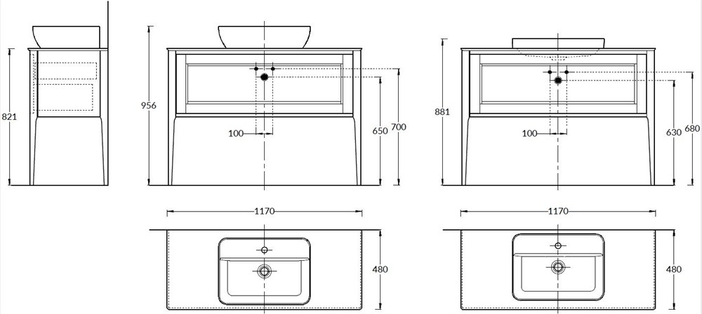 Тумба PLAZA Classic Neo напольная с ящиками 120, орех