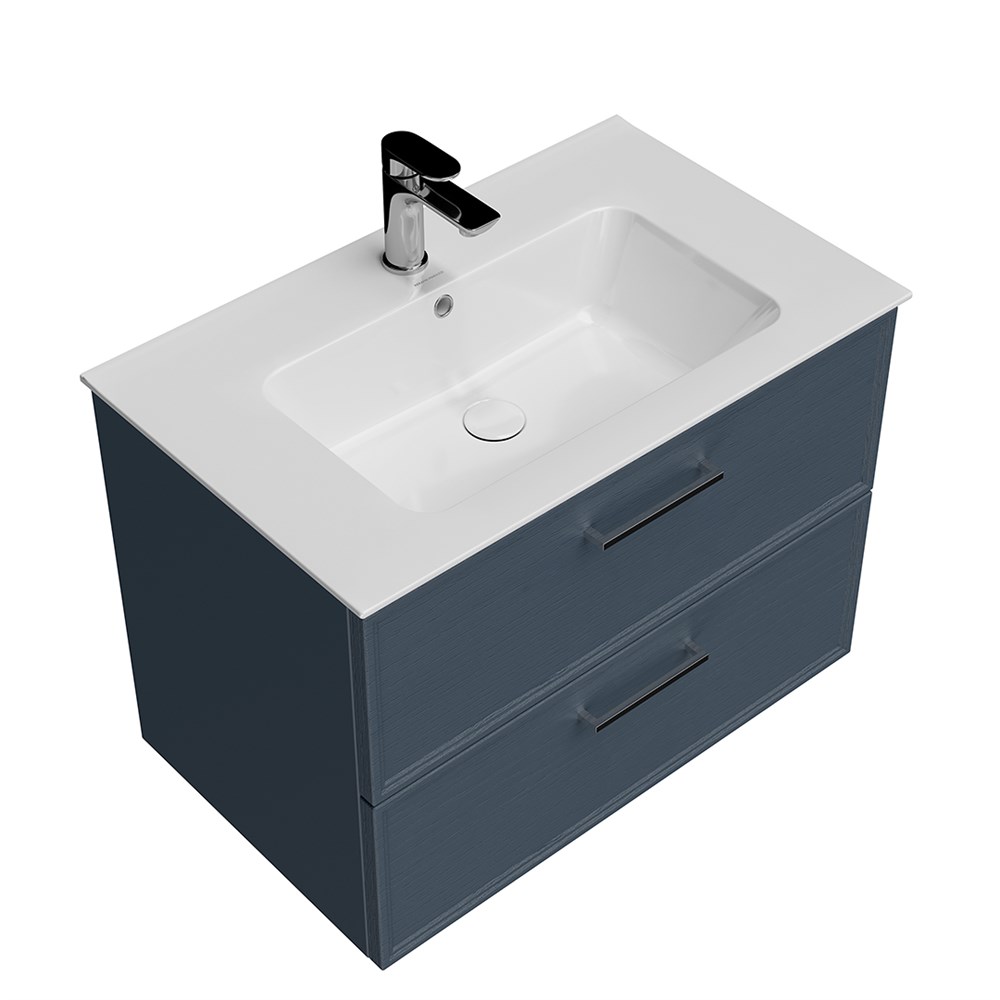 Тумба PIANO Classic подвесная 75, ясень синий матовый