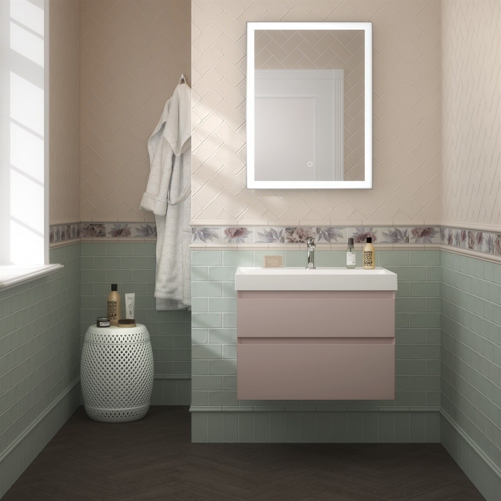KERAMA MARAZZI CUB.70.2/MAL Тумба CUBO подвесная с ящиками 70, мальва матовая