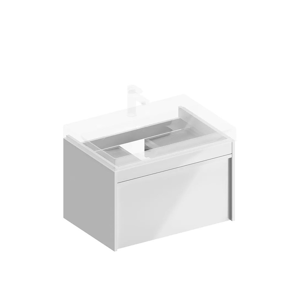 KERAMA MARAZZI MOD.70.1+1/WHT Тумба MODULA подвесная 70 с ящиком 1+1, белая глянцевая