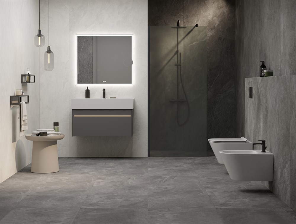 KERAMA MARAZZI TE.mi.90.1 Зеркало TECNO c LED 90 с макролинзой, с подсветкой, с функцией антизапотевание, белый глянцевый