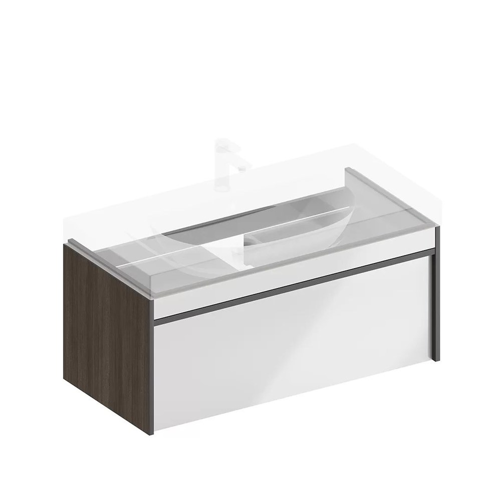 KERAMA MARAZZI MOD.100.1+1/AR Тумба MODULA подвесная 100 с ящиком 1+1, арабика