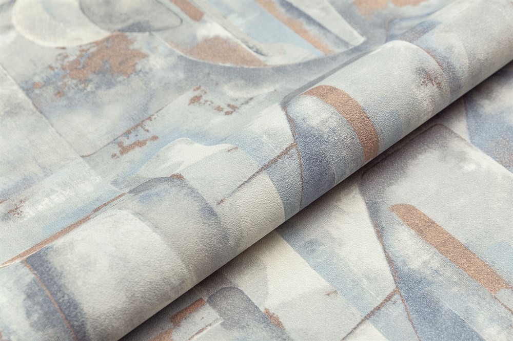 KERAMA MARAZZI KM8319 Обои виниловые Фреш мотив, синий, абстракция 1,06х10 (1, Т A) прямая стыковка
