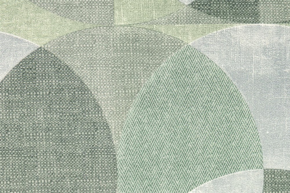 KERAMA MARAZZI KM8513 Обои виниловые Шафран мотив,зелёный, круги 1,06х10 (1, Т A) прямая стыковка