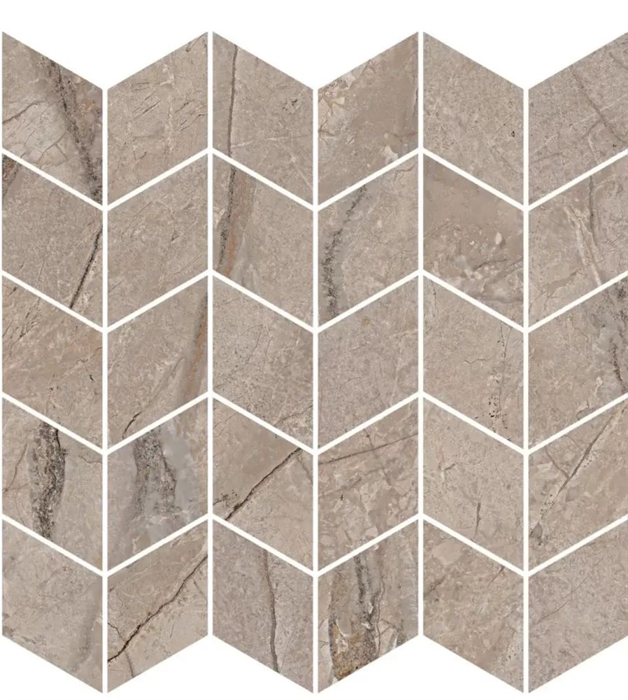 Декор Ифран мозаичный бежевый светлый глянцевый обрезной 30x31,2x0,9