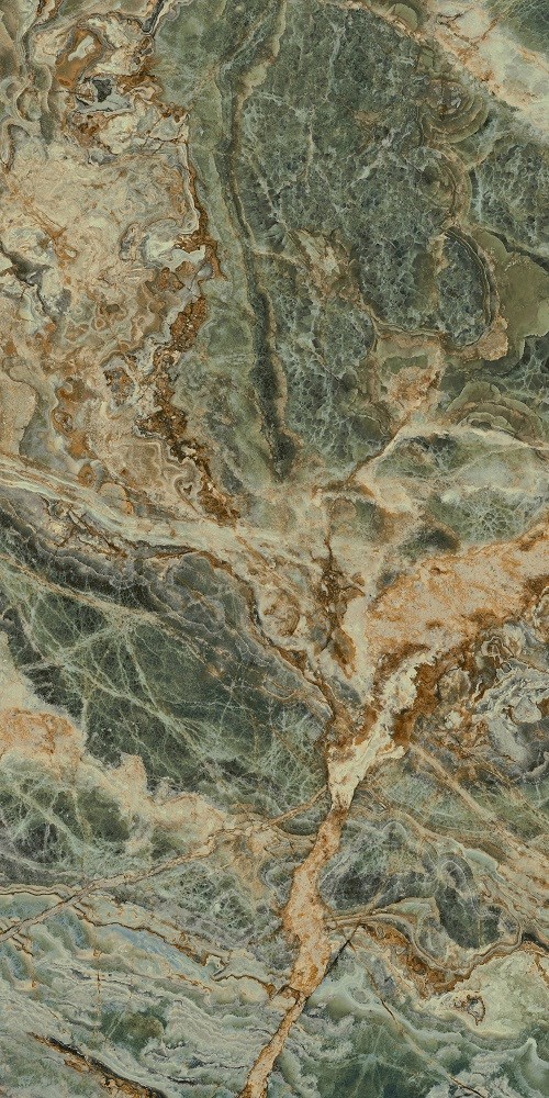 KERAMA MARAZZI SG593522RA/D Панно Риальто Нобиле 1 зелёный лаппатированный обрезной 119,5x238,5x0,9