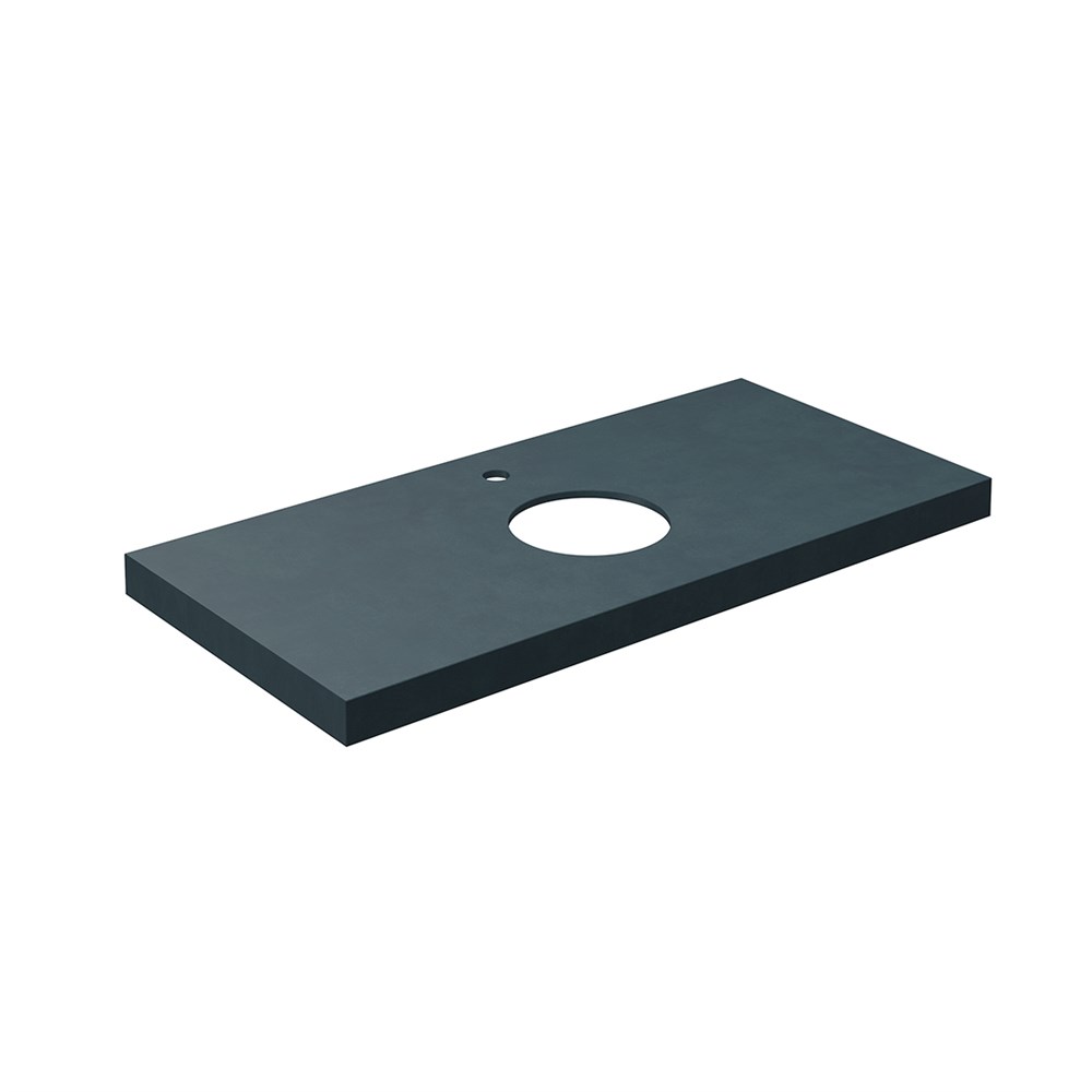 Столешница из керамогранита для накладных раковин, Про Чементо 100, синий темный натуральный