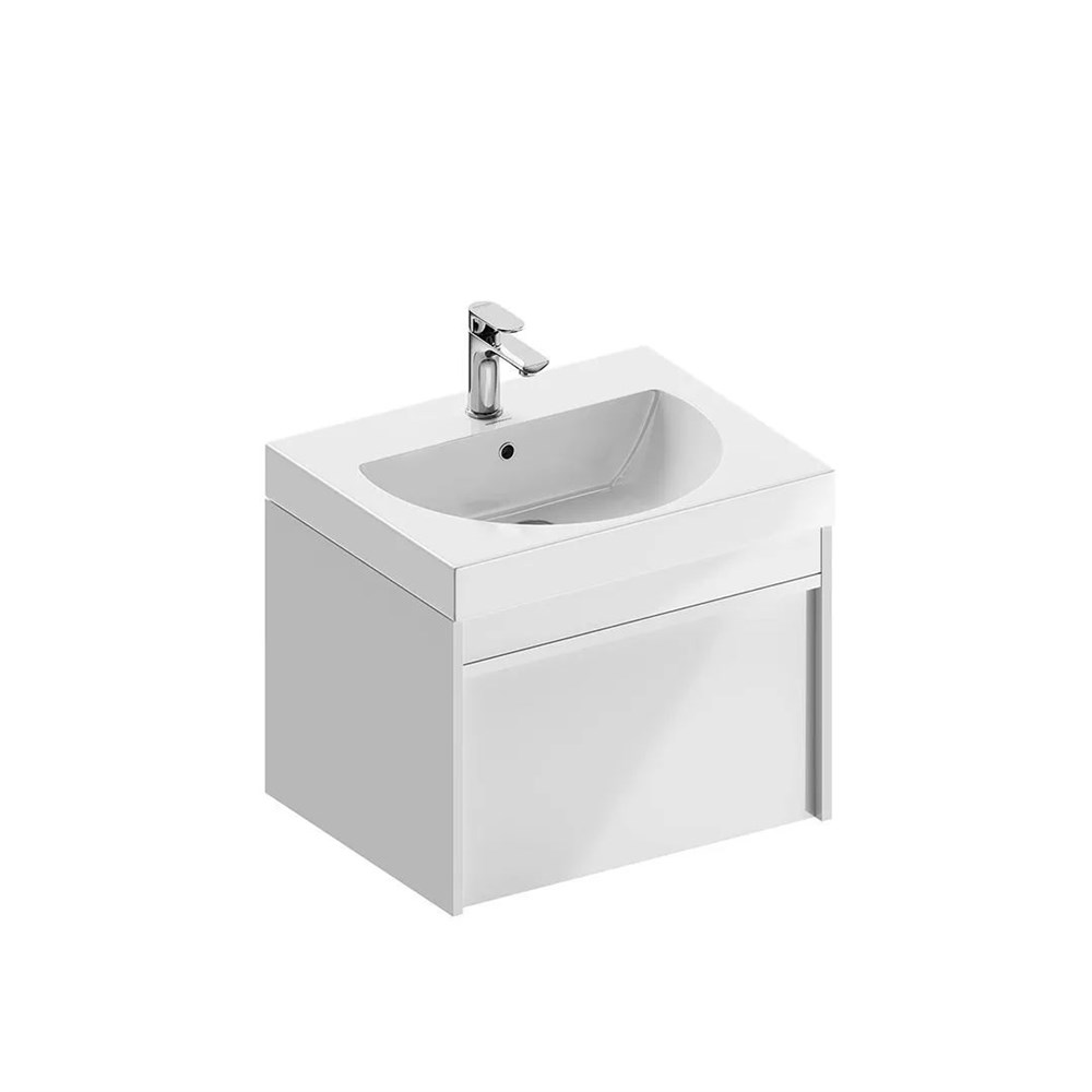 KERAMA MARAZZI MOD.60.1+1/WHT Тумба MODULA подвесная 60 с ящиком 1+1, белая глянцевая