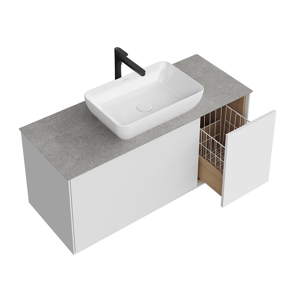 KERAMA MARAZZI PLB.M.120.3/WHT.V Тумба PLAZA Modern подвесная 120, 3 ящика, белая глянцевая