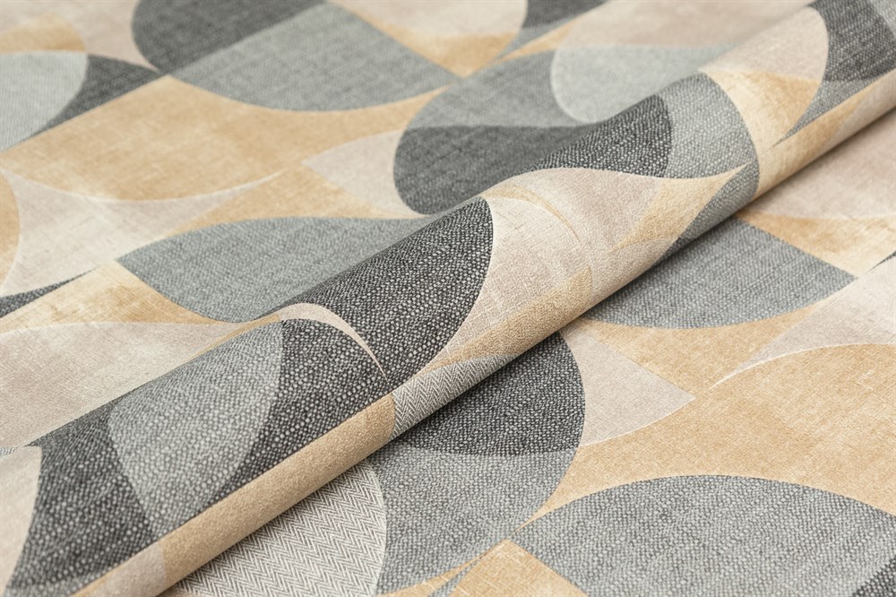 KERAMA MARAZZI KM8510 Обои виниловые Шафран мотив,черный, круги 1,06х10 (1, Т A) прямая стыковка
