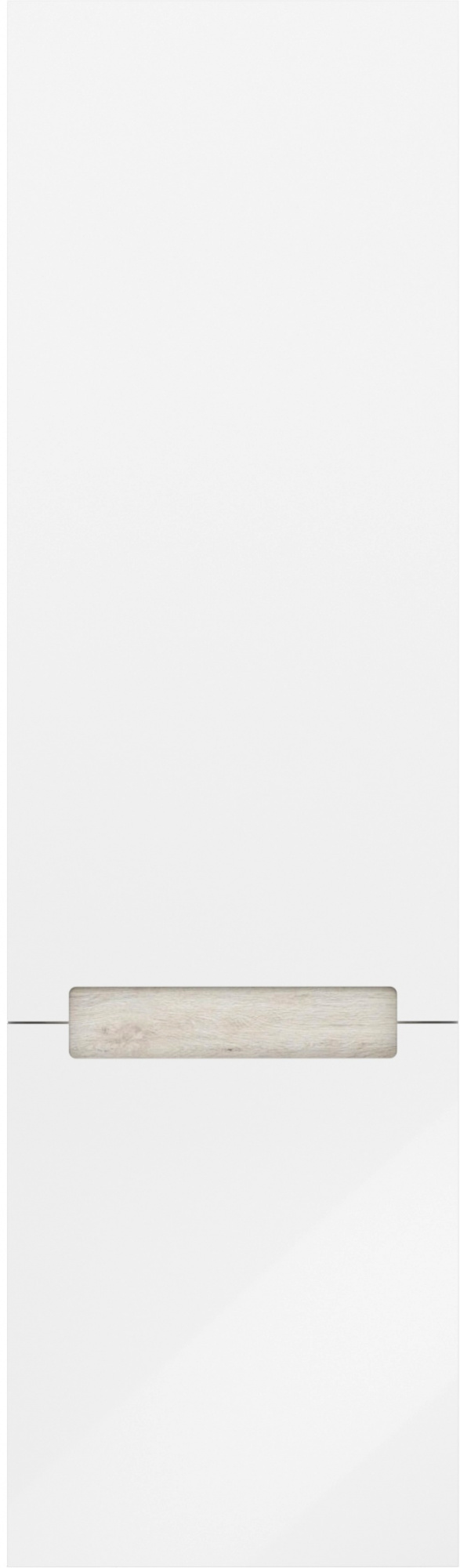 Пенал BUONGIORNO PLUS подвесной левый 130, белый глянцевый+дуб Кантри