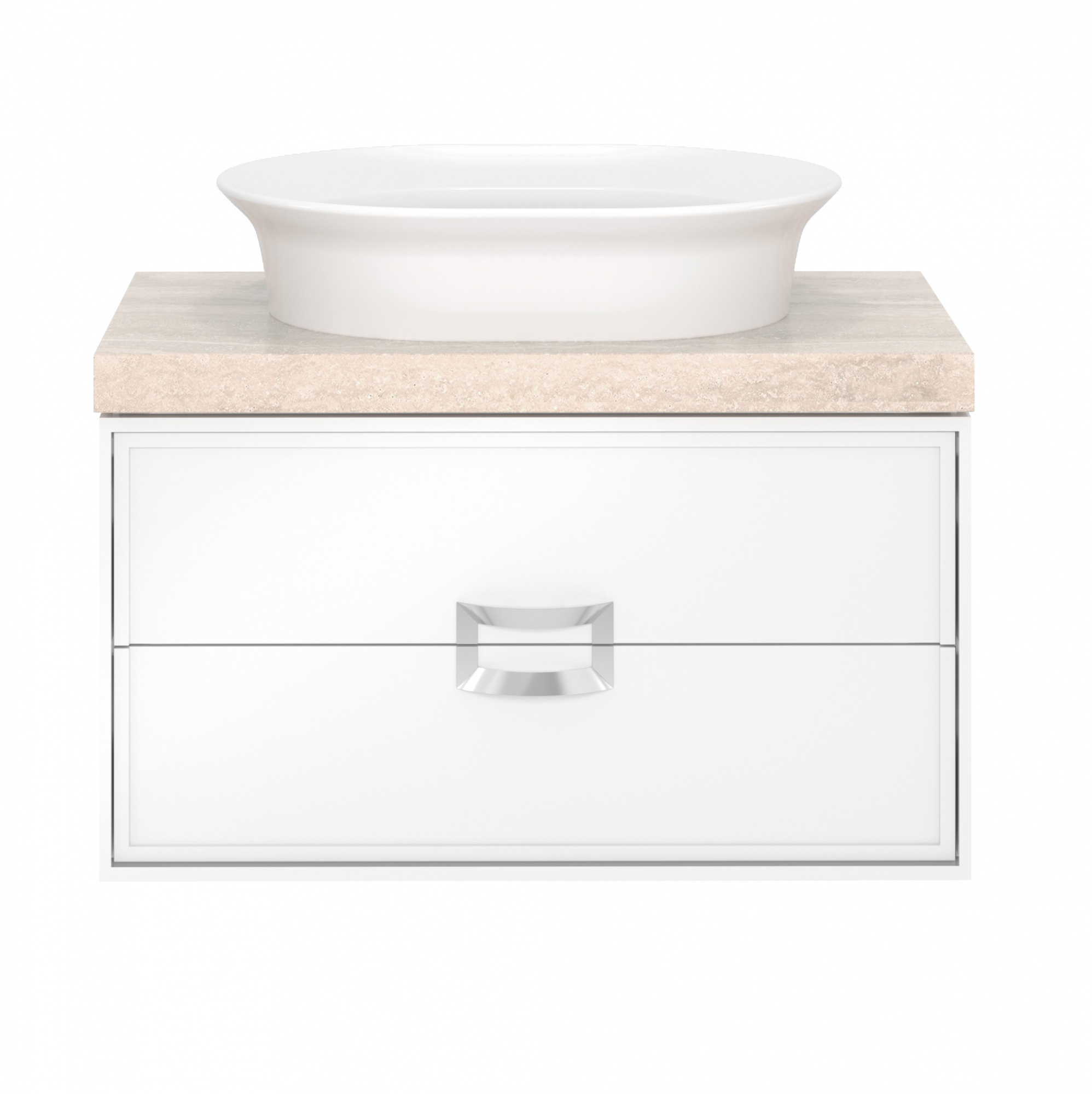 Тумба CANALETTO подвесная с ящиками 80, белая матовая